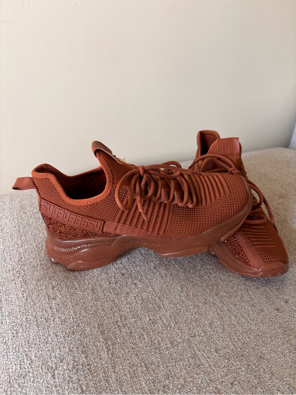 Steve Madden Rust Knit Platform Sneakers